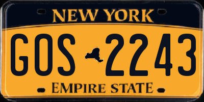NY license plate GOS2243