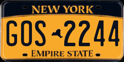 NY license plate GOS2244