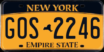 NY license plate GOS2246