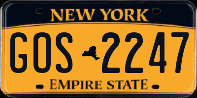 NY license plate GOS2247