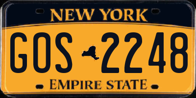 NY license plate GOS2248