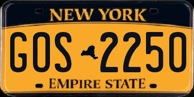 NY license plate GOS2250