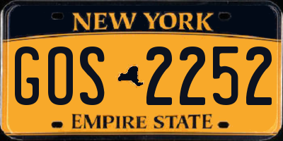 NY license plate GOS2252