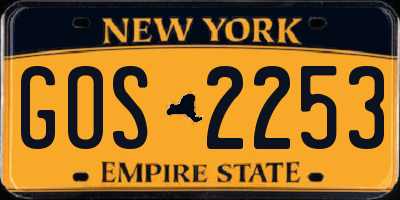 NY license plate GOS2253