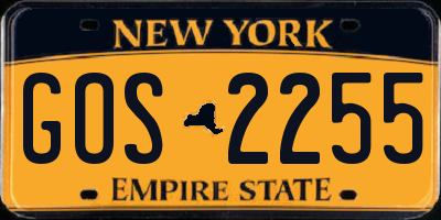 NY license plate GOS2255