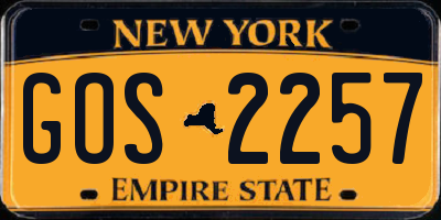 NY license plate GOS2257