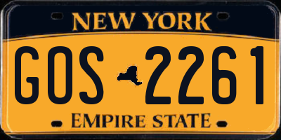 NY license plate GOS2261