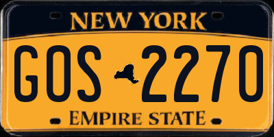 NY license plate GOS2270