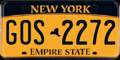 NY license plate GOS2272