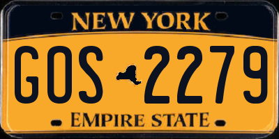 NY license plate GOS2279
