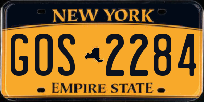 NY license plate GOS2284