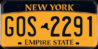 NY license plate GOS2291