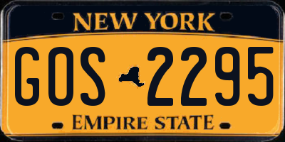 NY license plate GOS2295