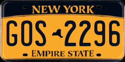 NY license plate GOS2296