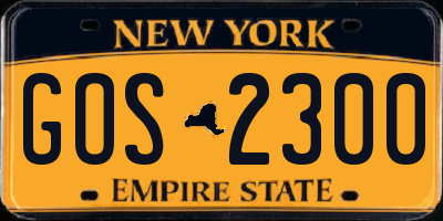 NY license plate GOS2300