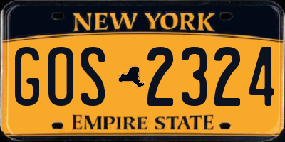 NY license plate GOS2324
