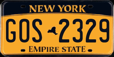 NY license plate GOS2329