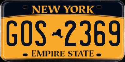 NY license plate GOS2369