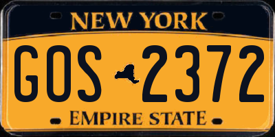 NY license plate GOS2372