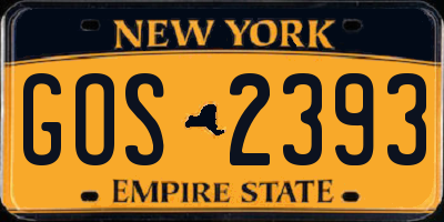 NY license plate GOS2393