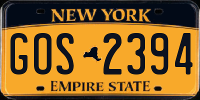 NY license plate GOS2394