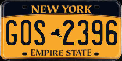 NY license plate GOS2396