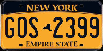 NY license plate GOS2399