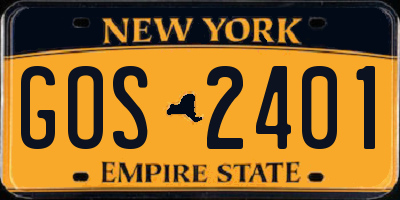 NY license plate GOS2401