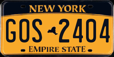 NY license plate GOS2404