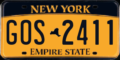 NY license plate GOS2411
