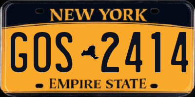 NY license plate GOS2414