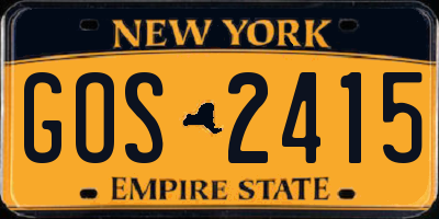 NY license plate GOS2415