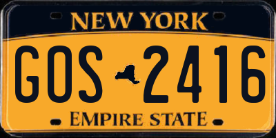 NY license plate GOS2416