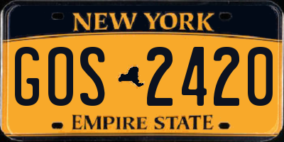 NY license plate GOS2420