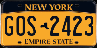 NY license plate GOS2423