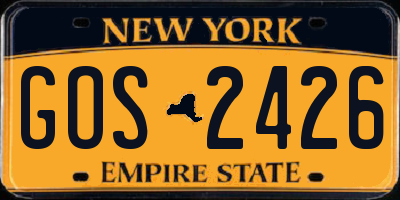 NY license plate GOS2426