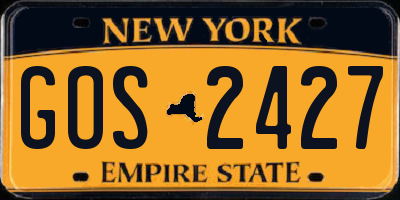 NY license plate GOS2427