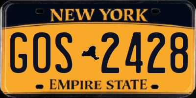 NY license plate GOS2428
