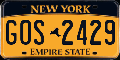 NY license plate GOS2429