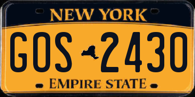 NY license plate GOS2430