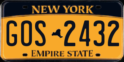 NY license plate GOS2432