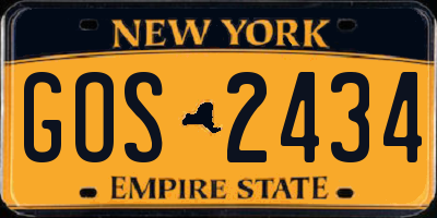 NY license plate GOS2434