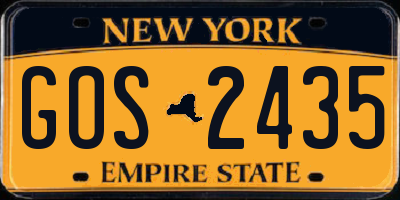 NY license plate GOS2435