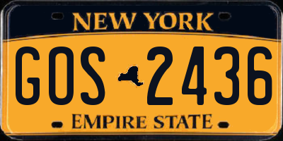 NY license plate GOS2436