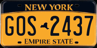 NY license plate GOS2437