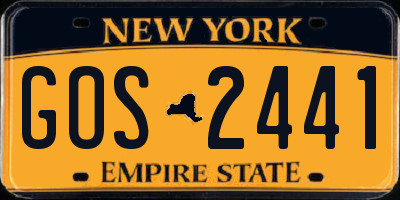 NY license plate GOS2441