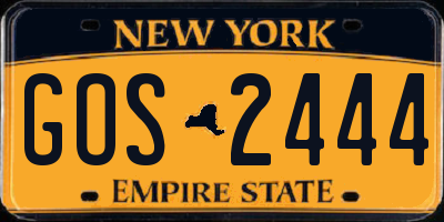 NY license plate GOS2444