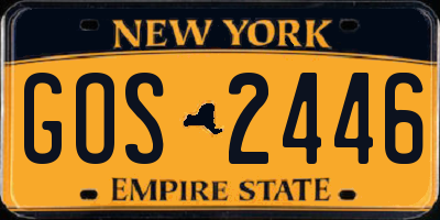 NY license plate GOS2446