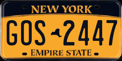 NY license plate GOS2447