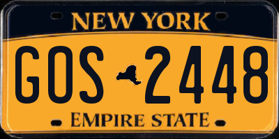 NY license plate GOS2448